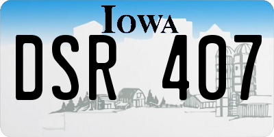 IA license plate DSR407