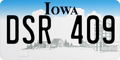 IA license plate DSR409