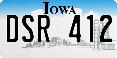 IA license plate DSR412