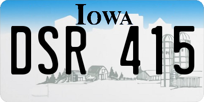 IA license plate DSR415