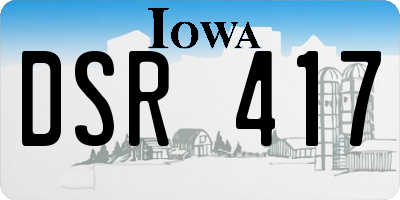 IA license plate DSR417
