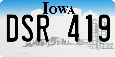 IA license plate DSR419