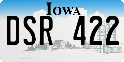 IA license plate DSR422