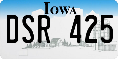 IA license plate DSR425