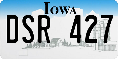 IA license plate DSR427