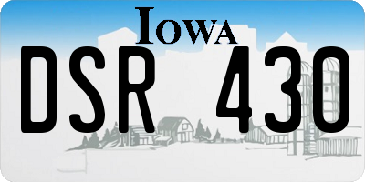 IA license plate DSR430