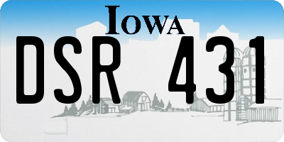 IA license plate DSR431