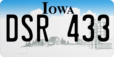 IA license plate DSR433