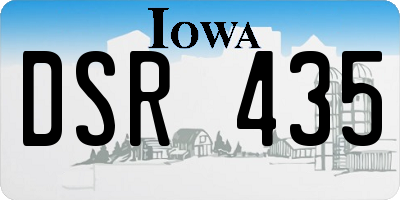 IA license plate DSR435