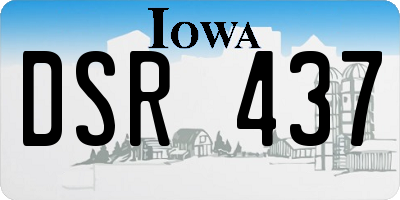 IA license plate DSR437