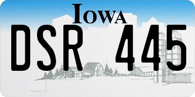 IA license plate DSR445