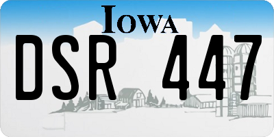 IA license plate DSR447