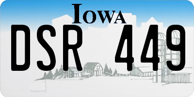 IA license plate DSR449