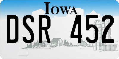 IA license plate DSR452