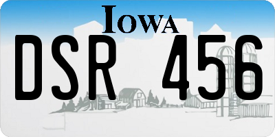 IA license plate DSR456