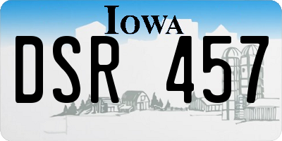 IA license plate DSR457