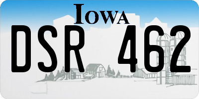 IA license plate DSR462