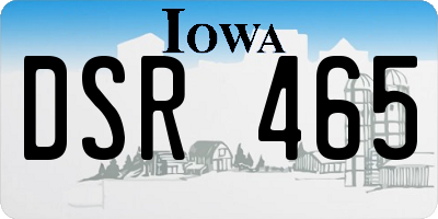 IA license plate DSR465