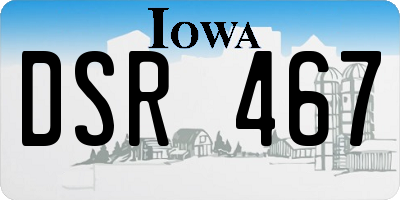 IA license plate DSR467