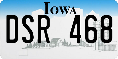 IA license plate DSR468