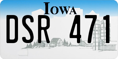 IA license plate DSR471