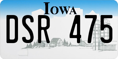 IA license plate DSR475