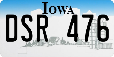 IA license plate DSR476