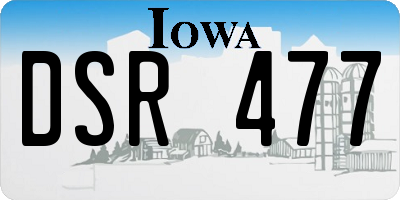 IA license plate DSR477
