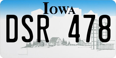 IA license plate DSR478
