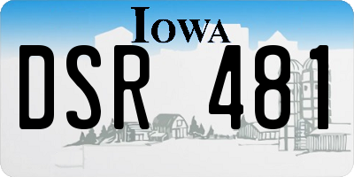 IA license plate DSR481