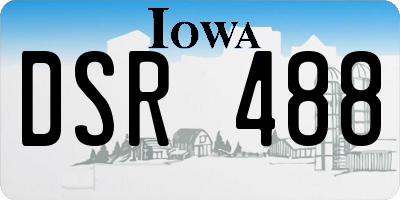 IA license plate DSR488