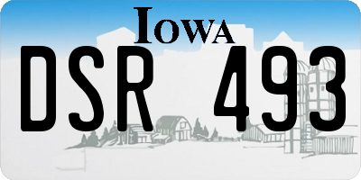 IA license plate DSR493