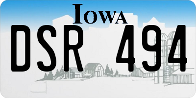IA license plate DSR494