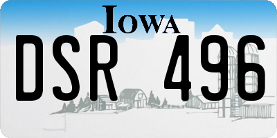 IA license plate DSR496