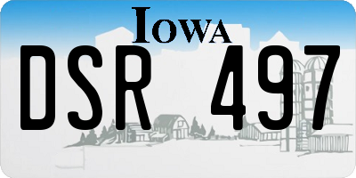 IA license plate DSR497