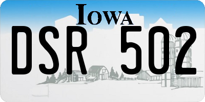 IA license plate DSR502
