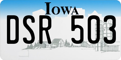 IA license plate DSR503
