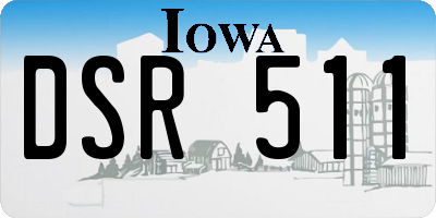 IA license plate DSR511