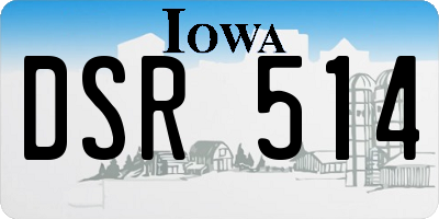 IA license plate DSR514