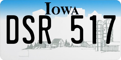 IA license plate DSR517