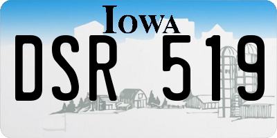 IA license plate DSR519