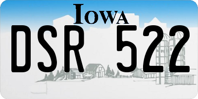 IA license plate DSR522