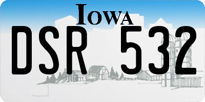 IA license plate DSR532