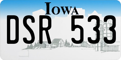 IA license plate DSR533