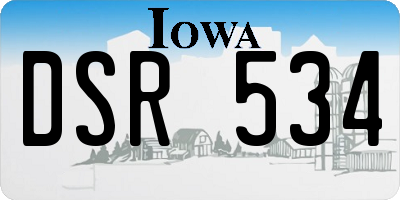 IA license plate DSR534