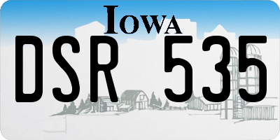 IA license plate DSR535