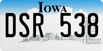 IA license plate DSR538