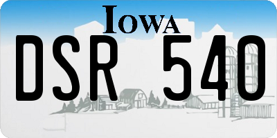 IA license plate DSR540