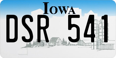 IA license plate DSR541