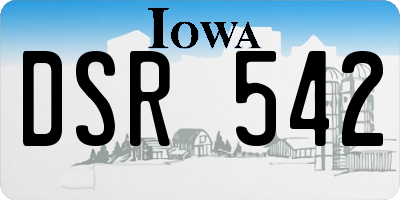 IA license plate DSR542